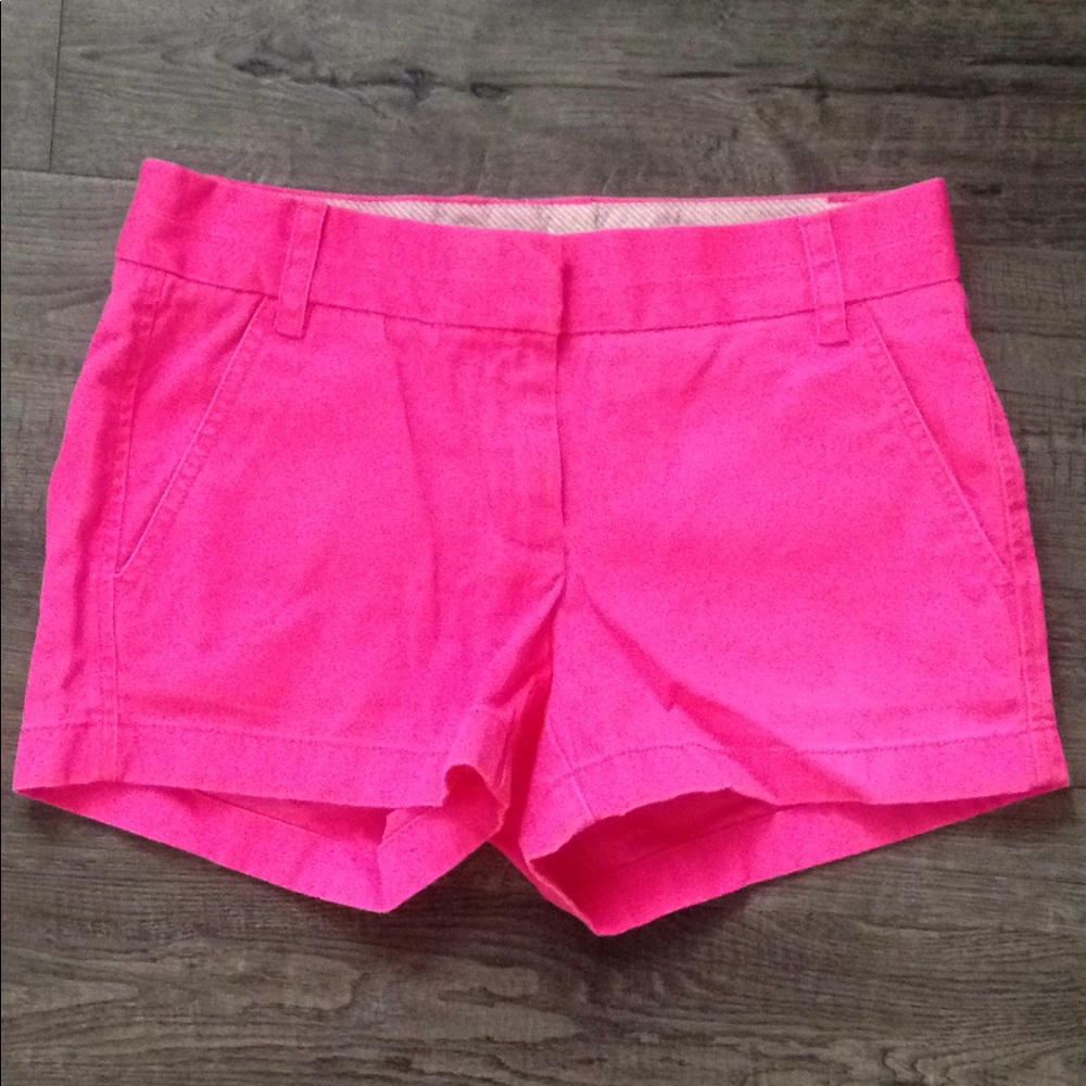 J Crew Chino Shorts Neon Pink